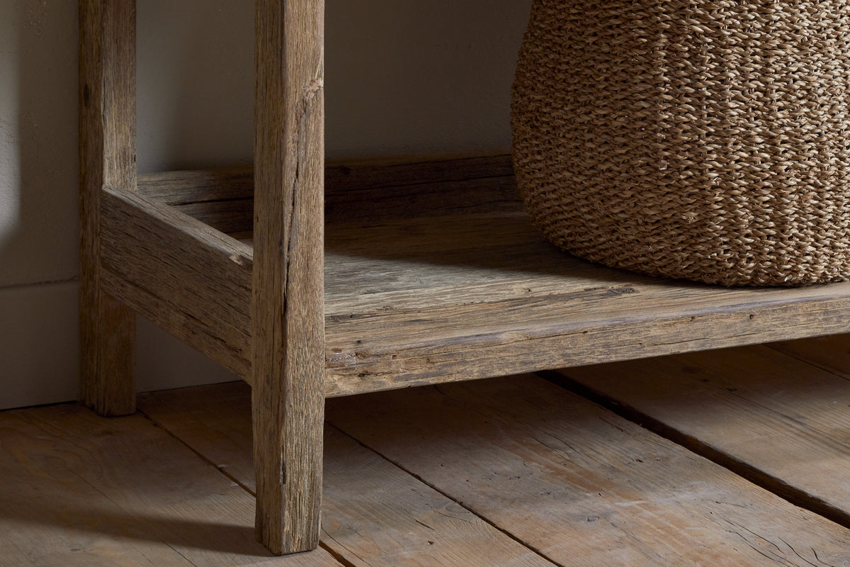 Étagères de garde-manger sur pied en bois de récupération Ibo - Naturel