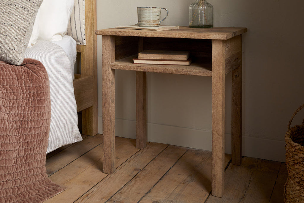 Table de chevet Iya en bois recyclé - Naturel