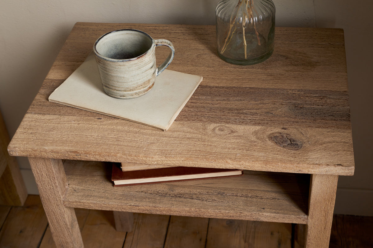 Table de chevet Iya en bois recyclé - Naturel