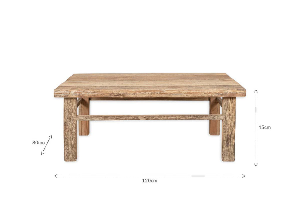 Table basse Ibo en bois de récupération - Naturel