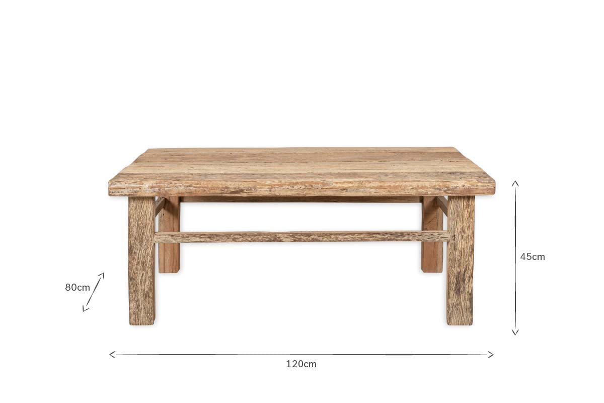 Table basse Ibo en bois de récupération - Naturel