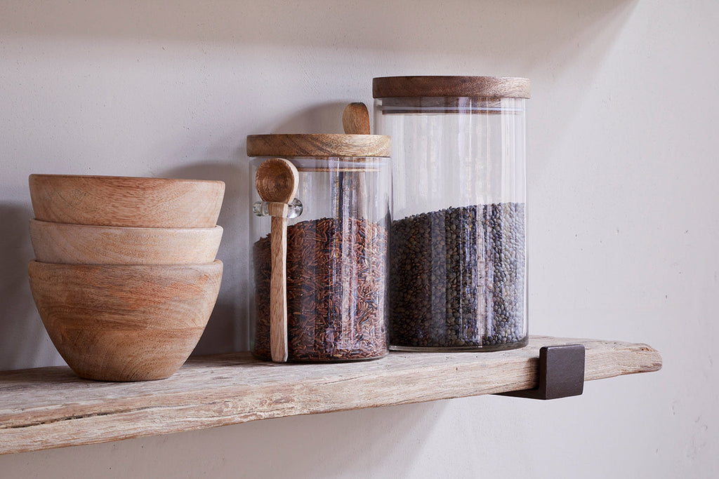 Étagère Ibo en bois et fer recyclés - Naturel