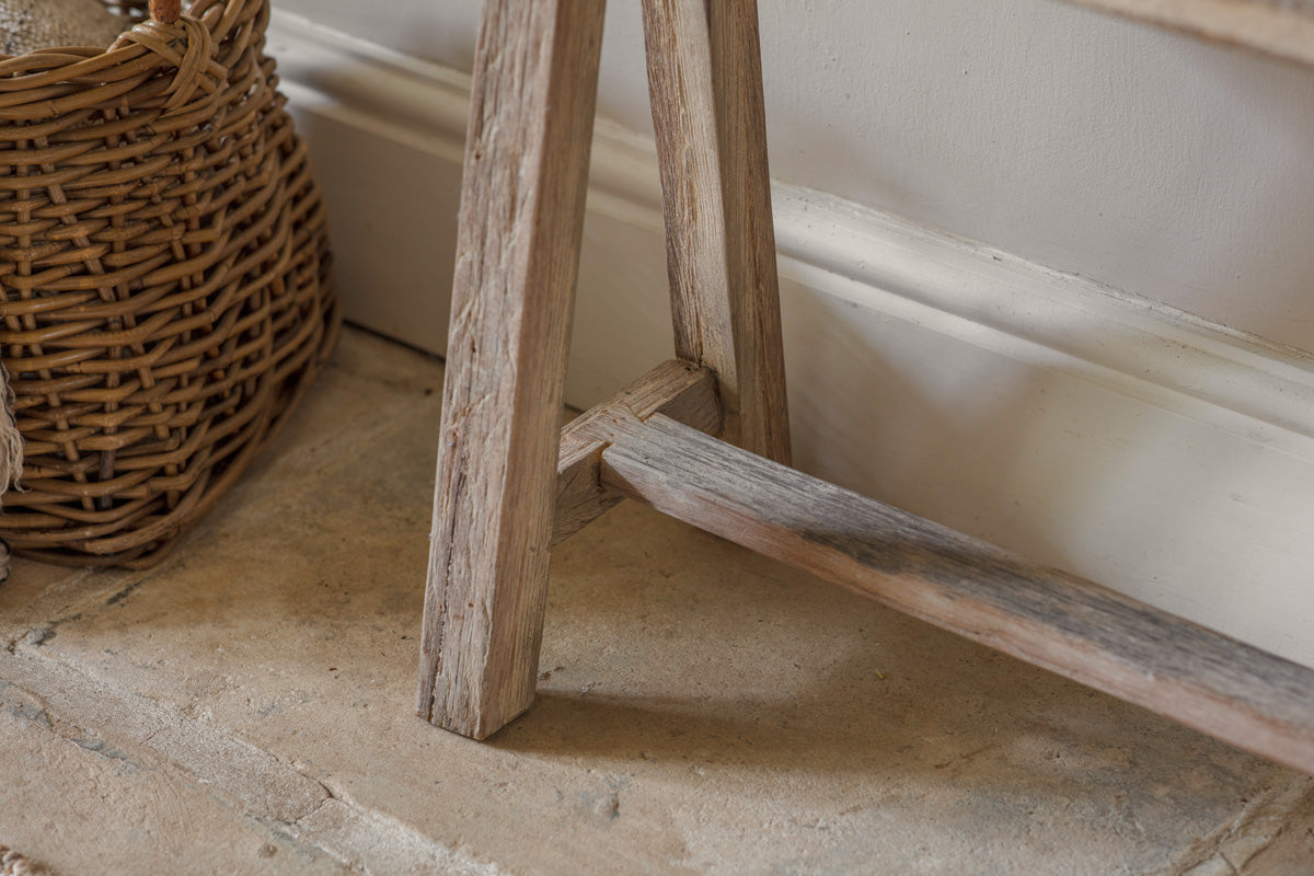 Banc long en bois de récupération Ibo - Naturel