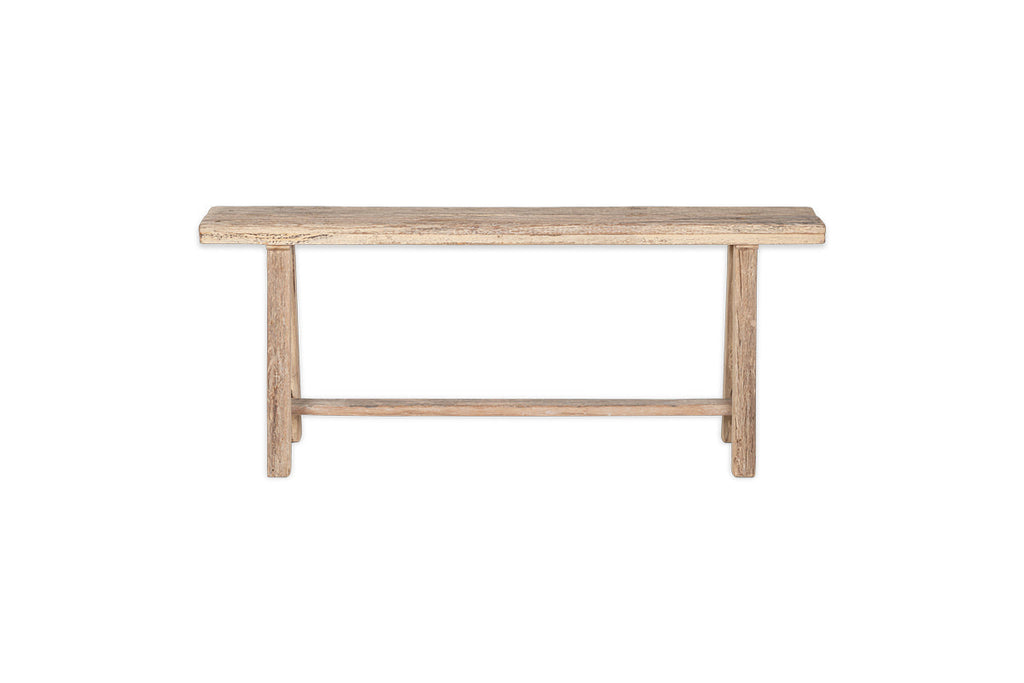 Banc long en bois de récupération Ibo - Naturel