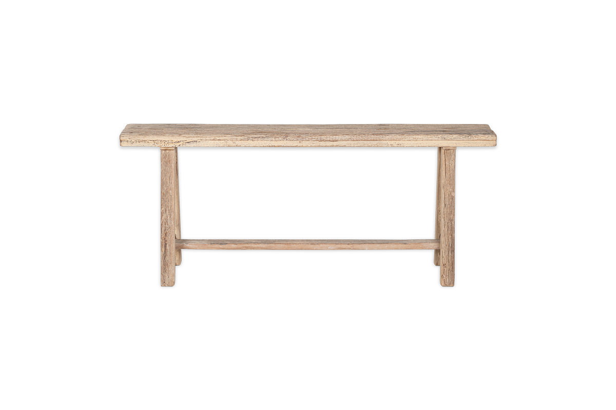 Banc long en bois de récupération Ibo - Naturel