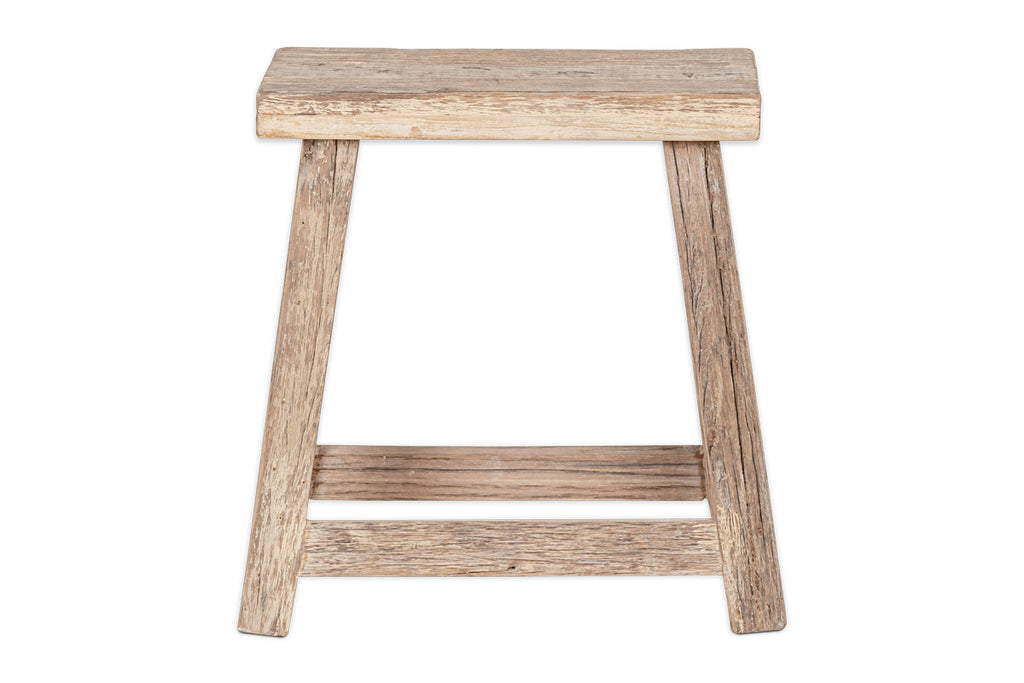 Tabouret bas en bois recyclé Ibo - Naturel