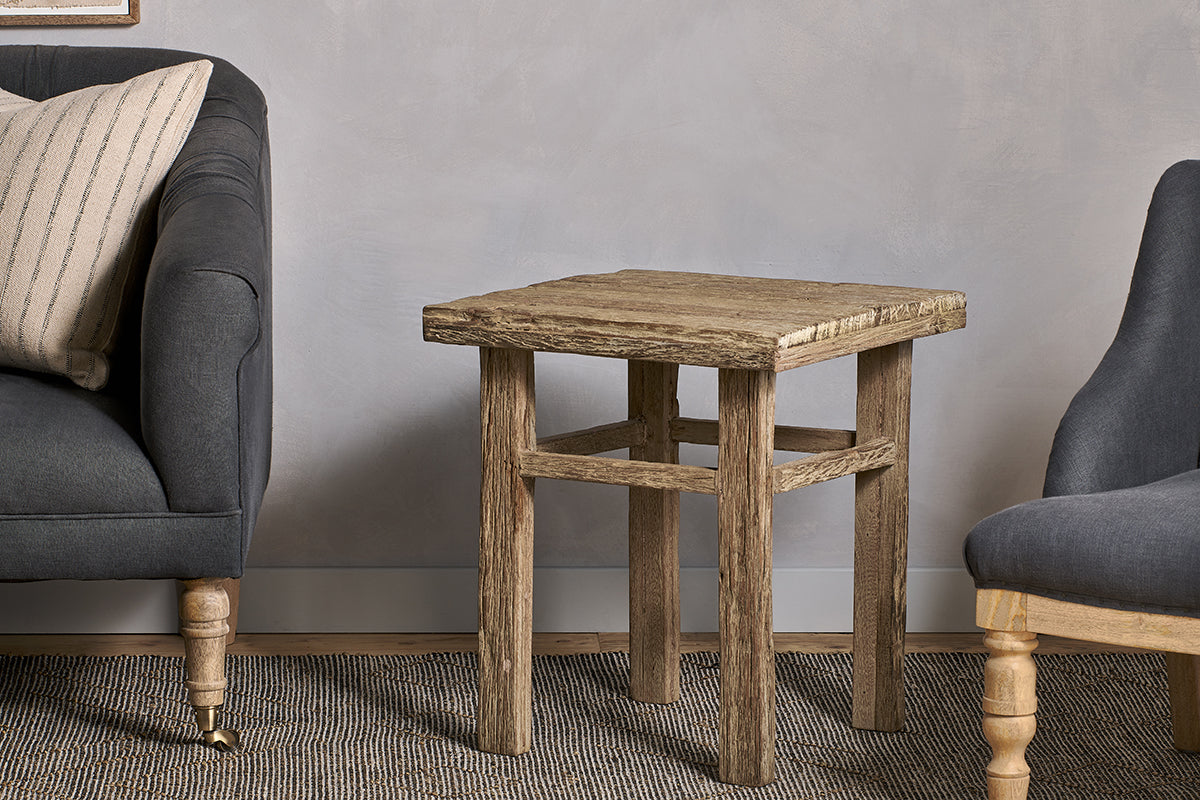 Table d'appoint Ibo en bois recyclé - Naturel