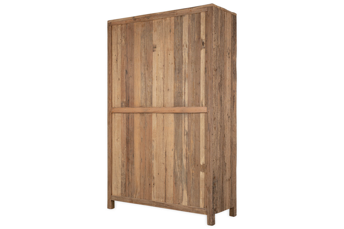Armoire à lattes en bois recyclé Ibo – Naturel – Grand modèle