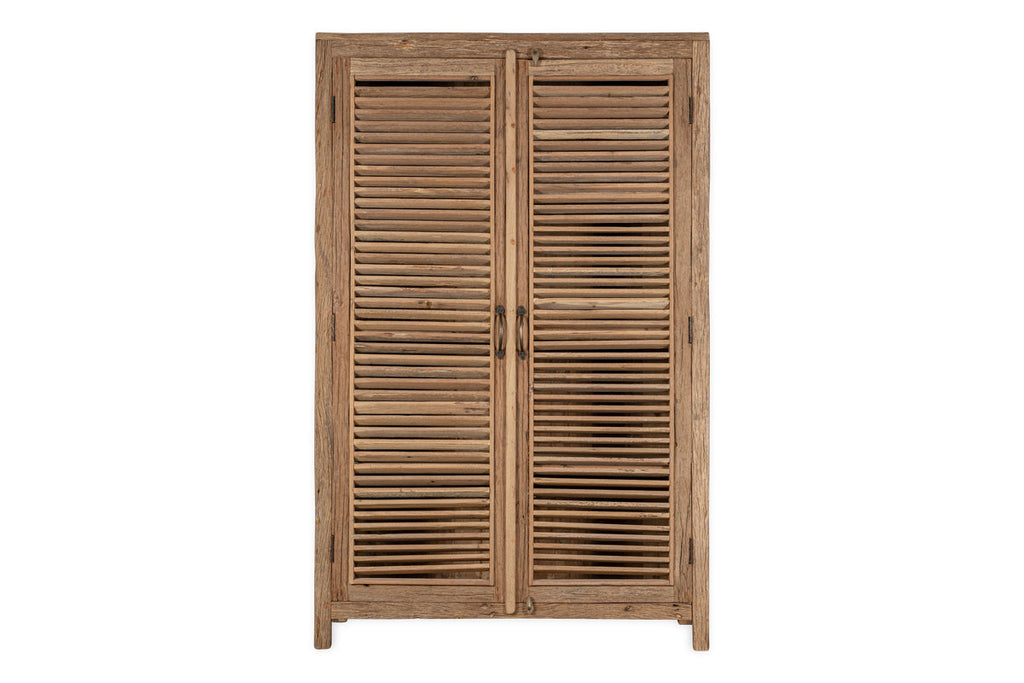 Armoire à lattes en bois recyclé Ibo – Naturel – Grand modèle