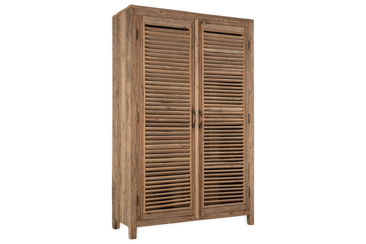 Armoire à lattes en bois recyclé Ibo – Naturel – Grand modèle
