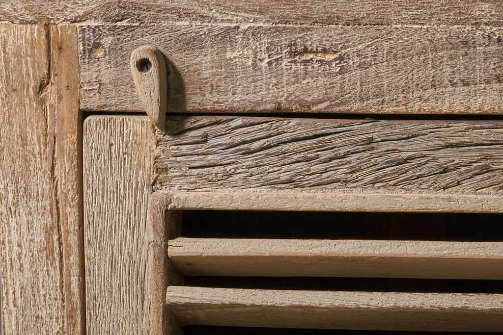 Meuble à lattes en bois recyclé Ibo – Naturel – Petit