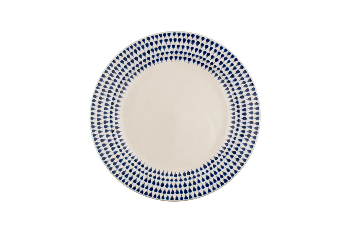 Service de table Indigo Drop - Crème et Indigo (Lot de 12)