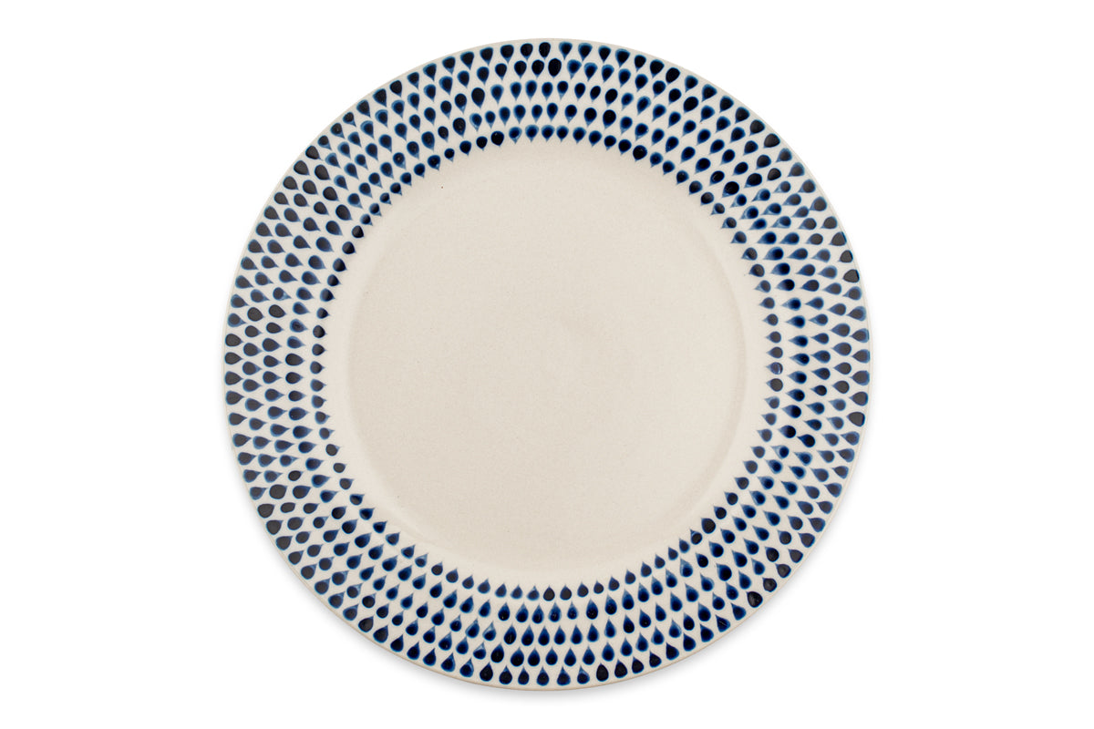 Service de table Indigo Drop - Crème et Indigo (Lot de 12)