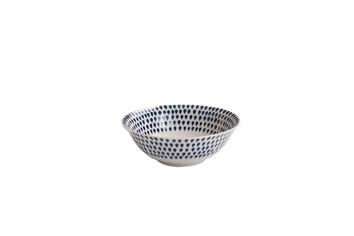 Service de table Indigo Drop - Crème et Indigo (Lot de 12)