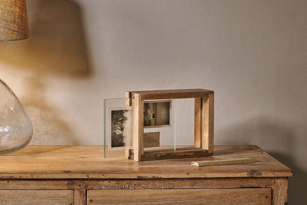 Cadre Indu en bois de manguier naturel - Sur pied