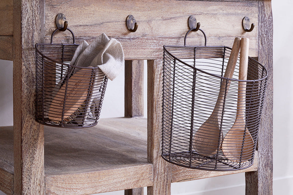 Paniers muraux Inkollu - Laiton vieilli - (Lot de 2)