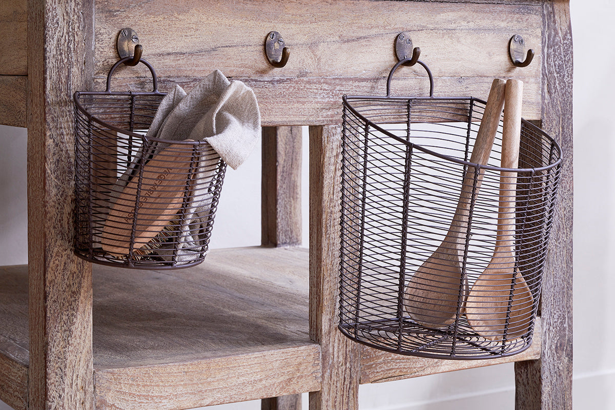 Paniers muraux Inkollu - Laiton vieilli - (Lot de 2)