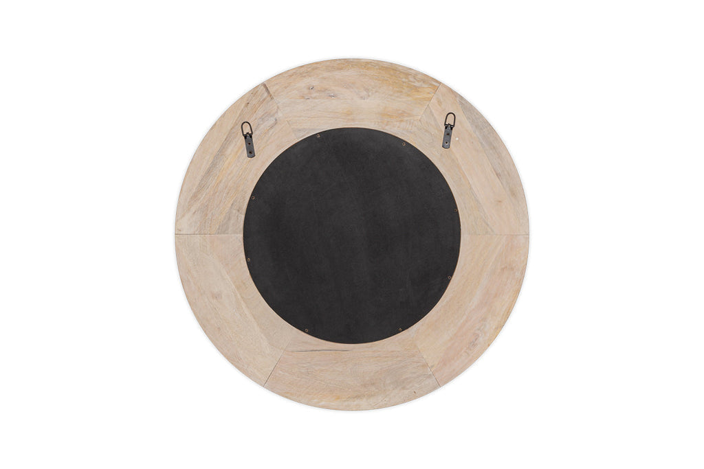 Miroir sculpté en bois de manguier Itwa - Naturel