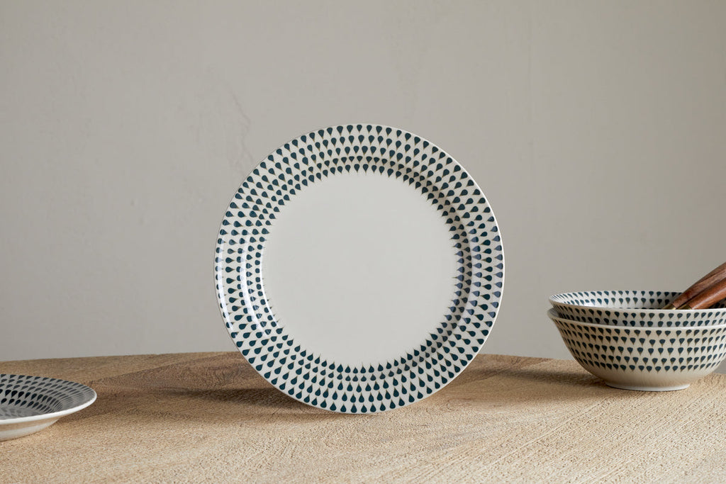 Service de table Juniper Drop - Crème et genévrier (Ensemble de 12 pièces)