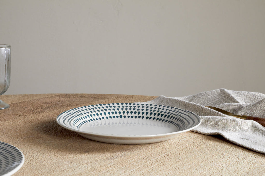 Service de table Juniper Drop - Crème et genévrier (Ensemble de 12 pièces)