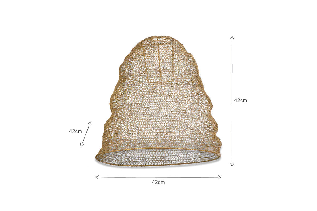 Abat-jour en fil de fer Jatani - Laiton antique - Grand ovale