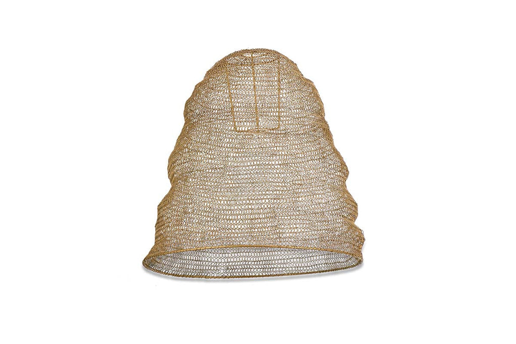 Abat-jour en fil de fer Jatani - Laiton antique - Grand ovale