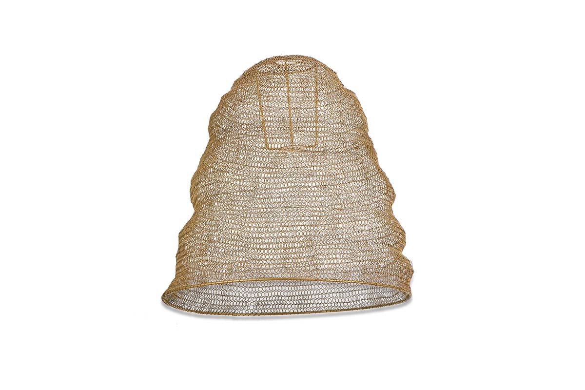 Abat-jour en fil de fer Jatani - Laiton antique - Grand ovale