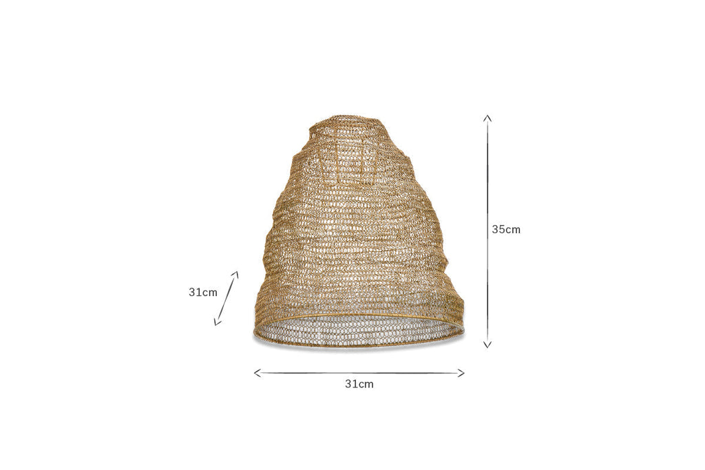 Abat-jour en fil de fer Jatani - Laiton antique - Petit ovale