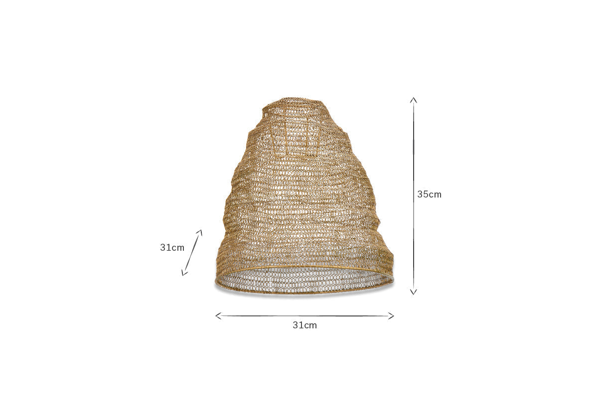 Abat-jour en fil de fer Jatani - Laiton antique - Petit ovale