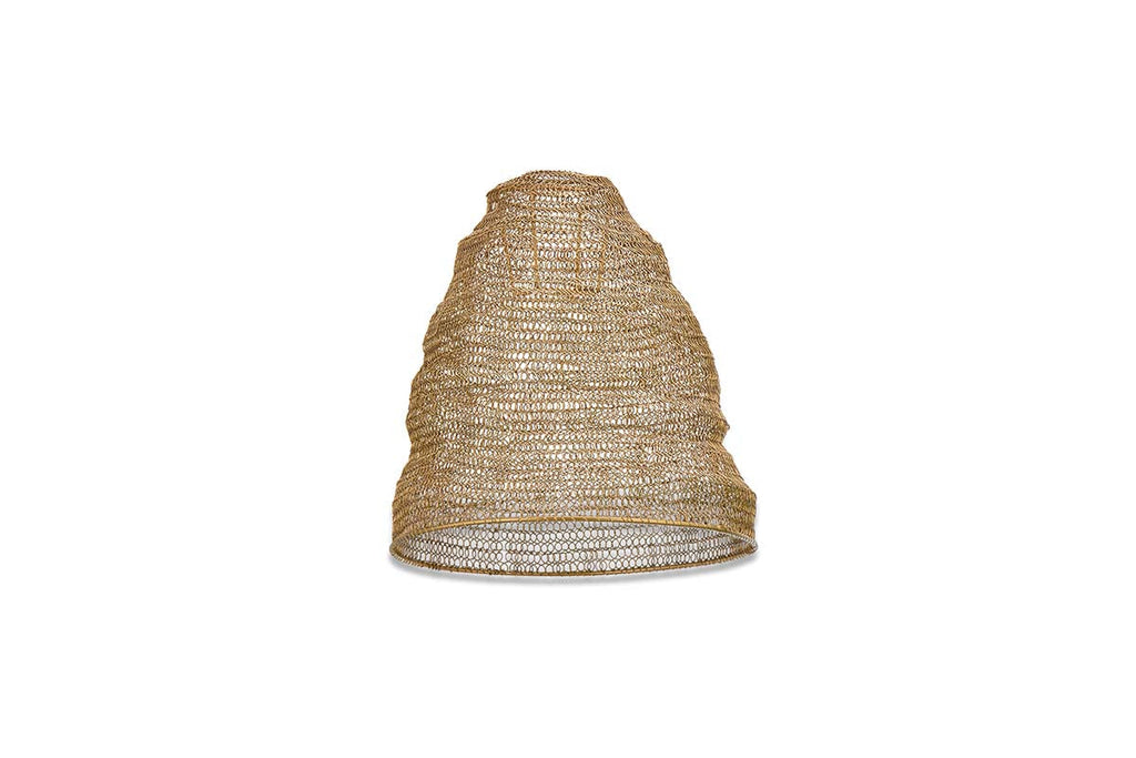 Abat-jour en fil de fer Jatani - Laiton antique - Petit ovale