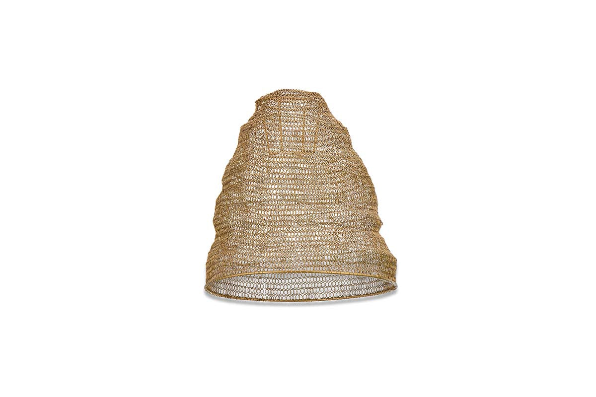 Abat-jour en fil de fer Jatani - Laiton antique - Petit ovale