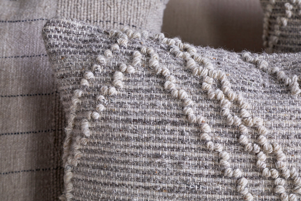 Housse de coussin Juliyet en coton et laine - Naturel