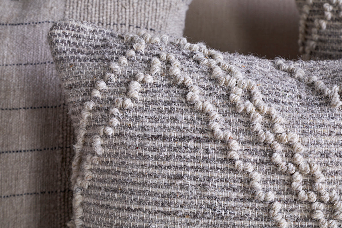 Housse de coussin Juliyet en coton et laine - Naturel