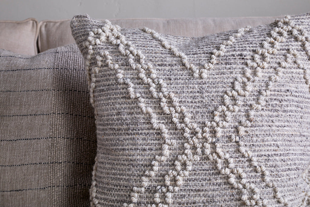 Housse de coussin Juliyet en coton et laine - Naturel