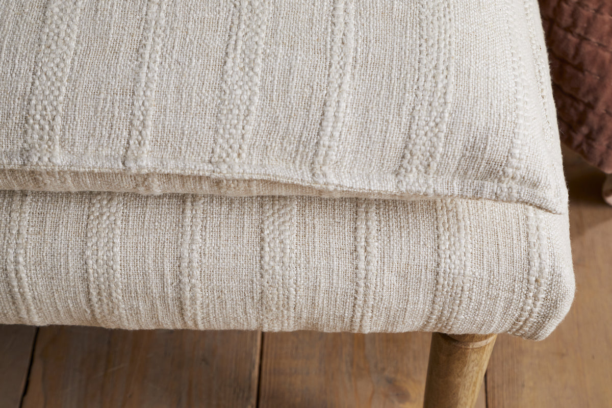 Banc Kiana en coton recouvert de tissu - Naturel
