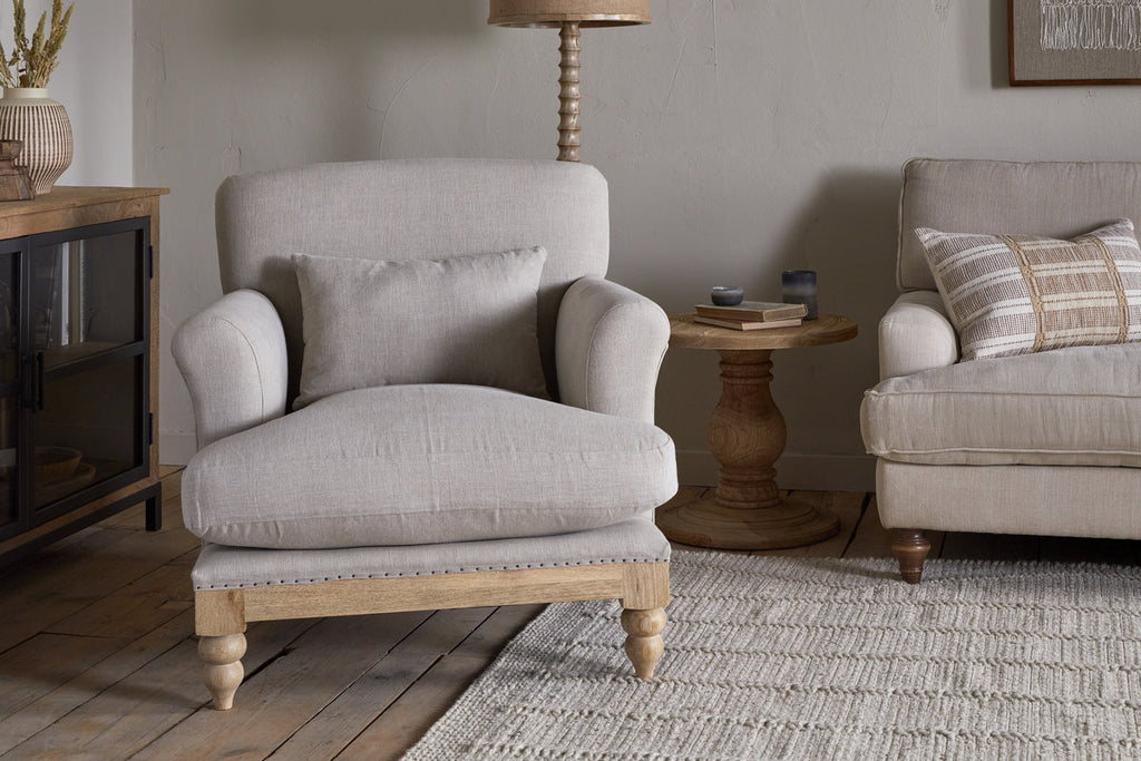 Fauteuil Kashi en lin naturel