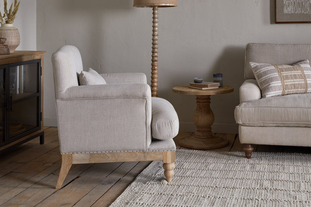 Fauteuil Kashi en lin naturel