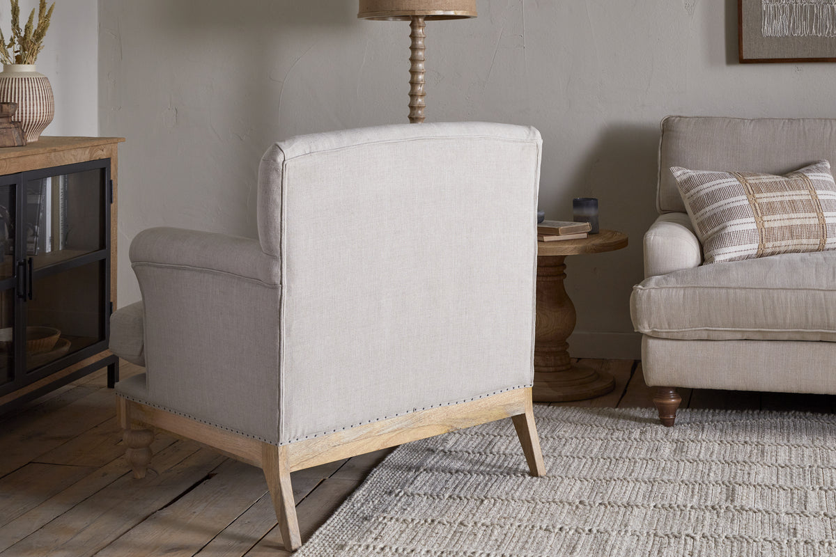 Fauteuil Kashi en lin naturel