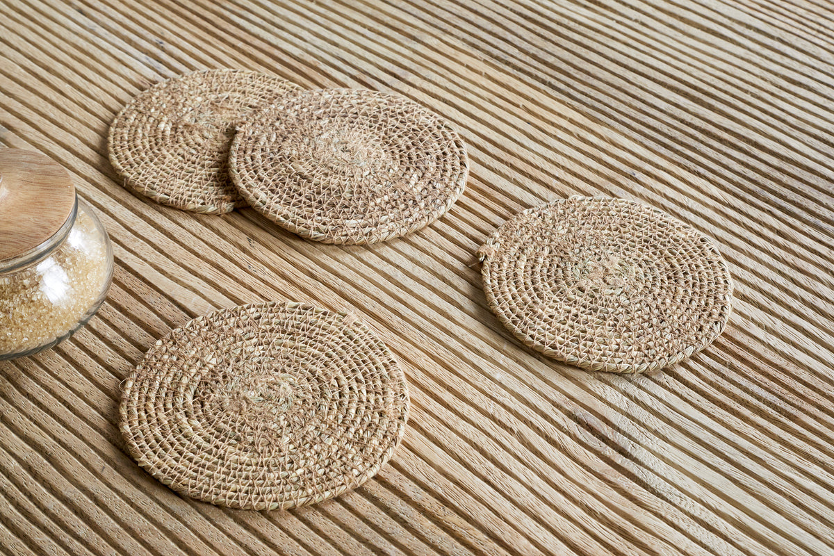 Dessous de verre tissés Keso - Marron (Lot de 4)