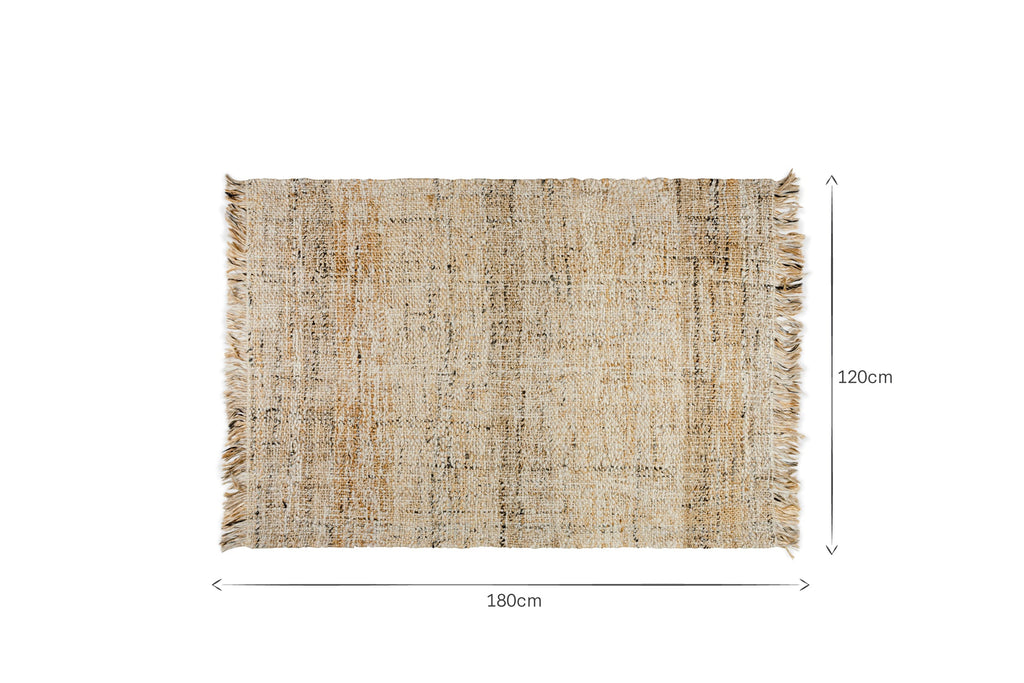 Tapis Khanna en jute et laine - Naturel