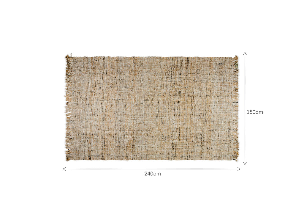 Tapis Khanna en jute et laine - Naturel