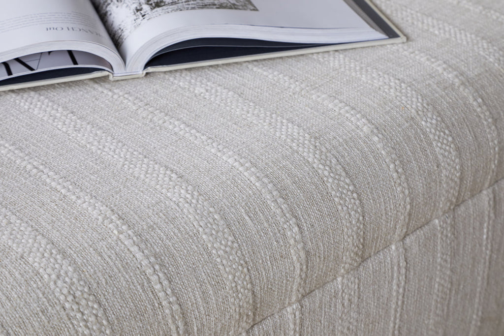 Pouf de rangement capitonné Kiana - Naturel