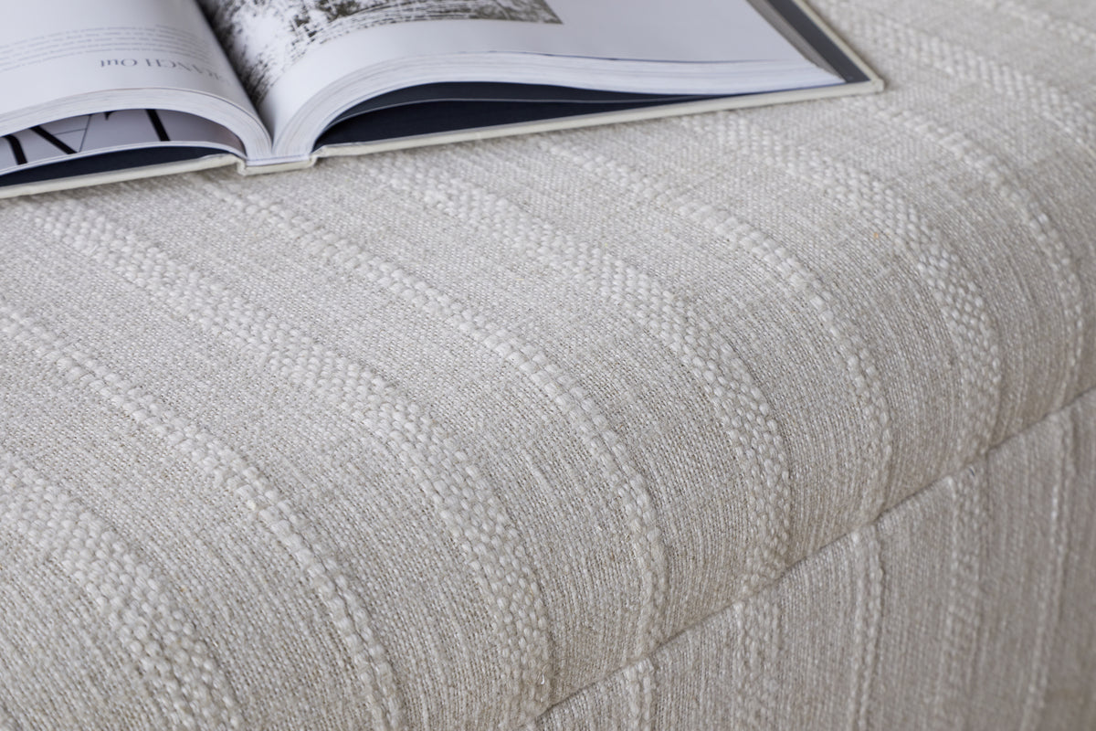 Pouf de rangement capitonné Kiana - Naturel