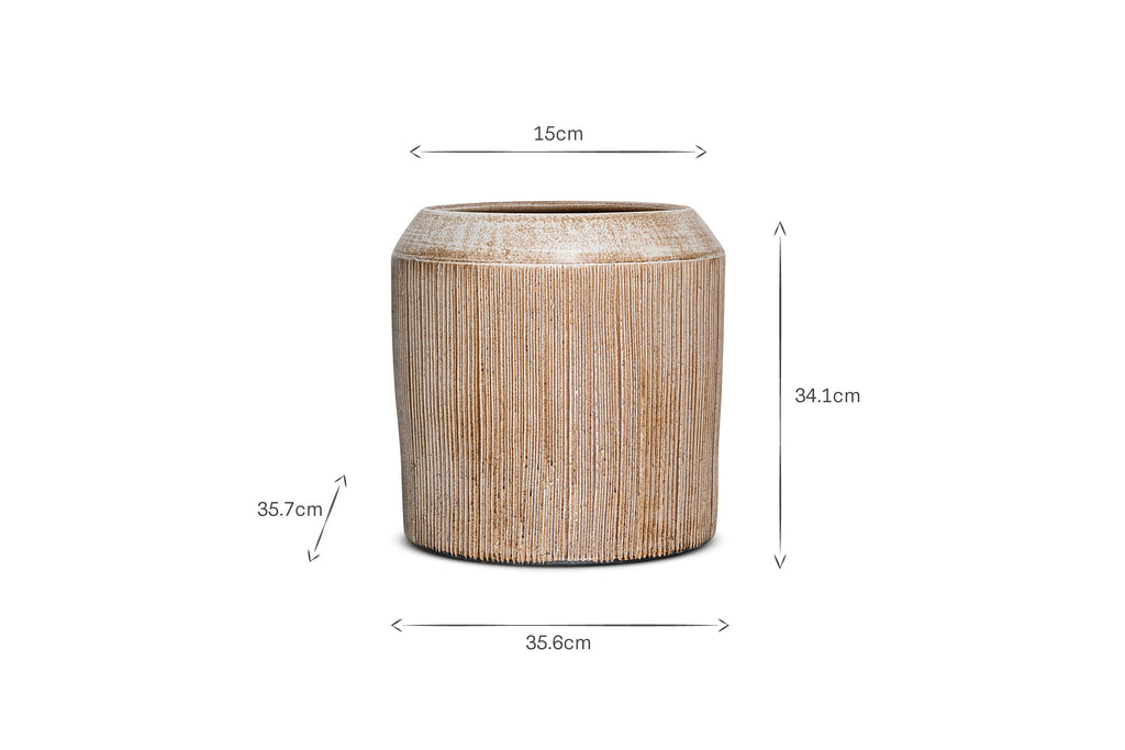 Pot de fleurs en céramique Kubo - Terre cuite