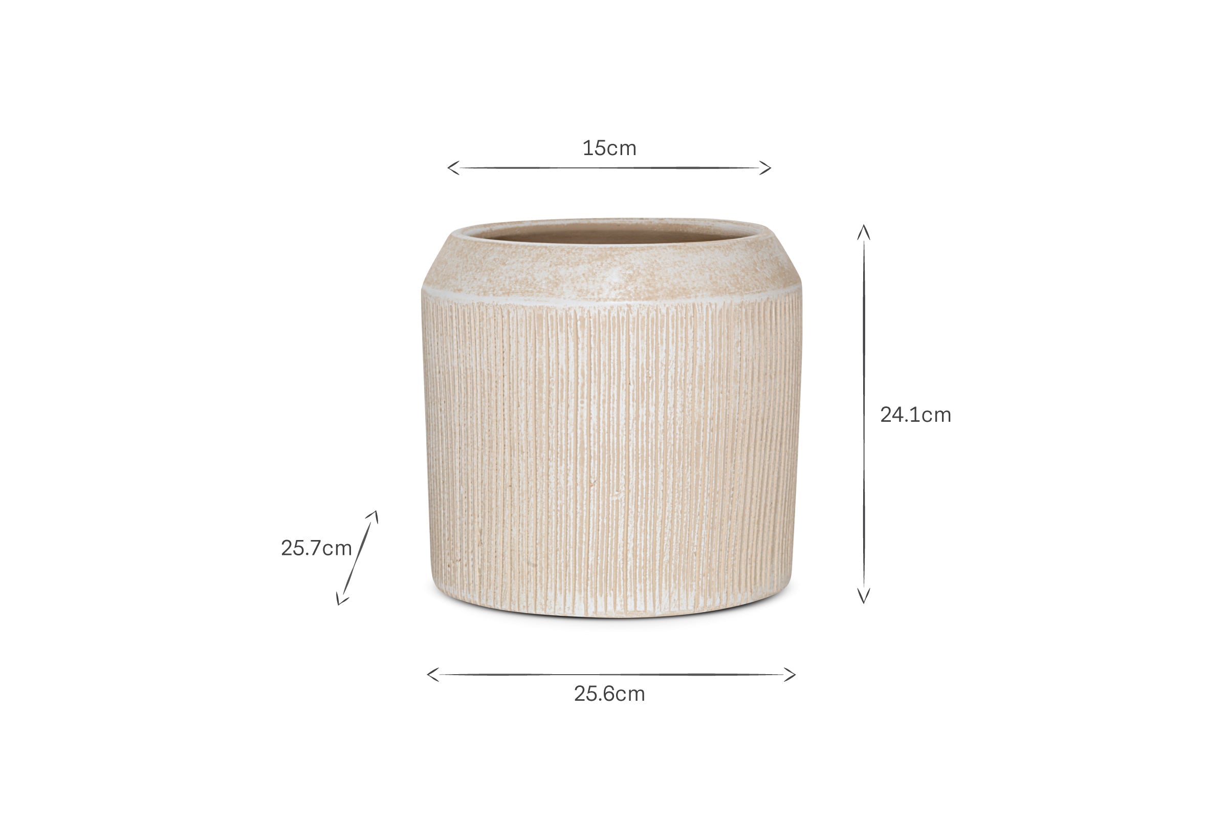 Pot de fleurs en céramique Kubo - Crème