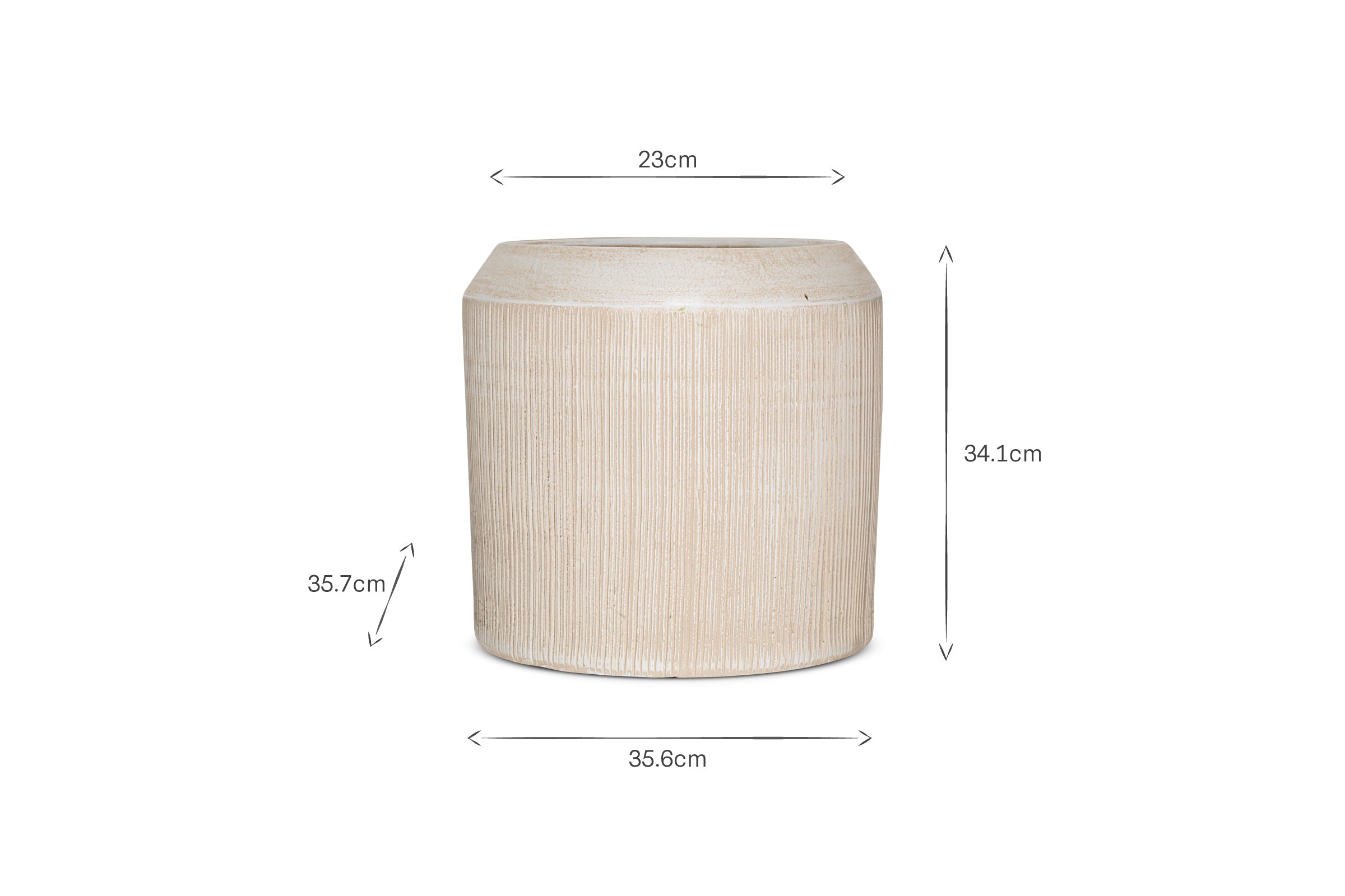 Pot de fleurs en céramique Kubo - Crème