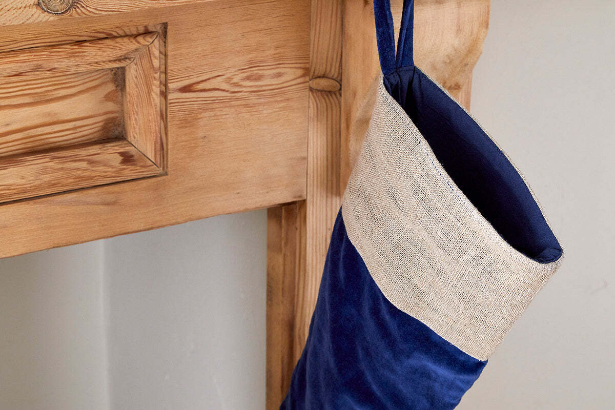 Bas en velours de coton Karru - Indigo