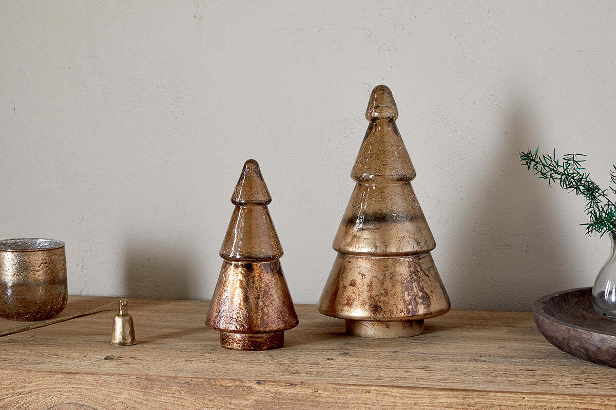 Arbre en verre Konara - Craquelé doré