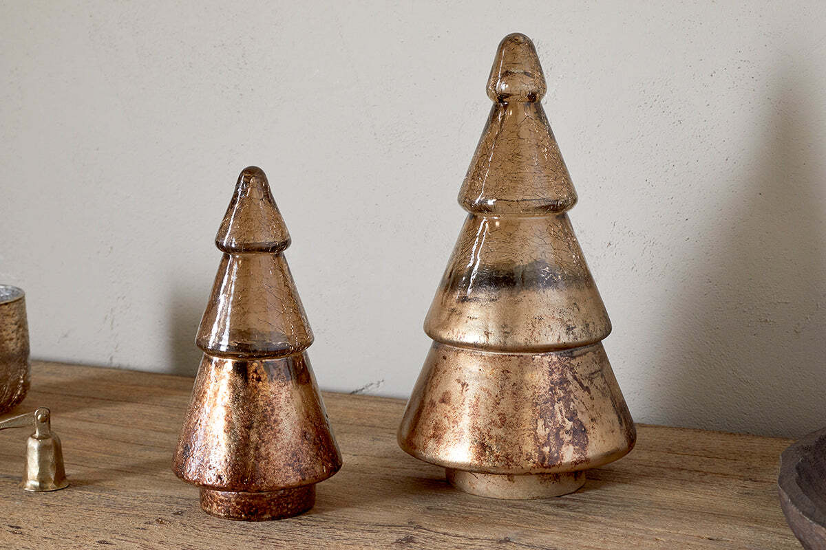 Arbre en verre Konara - Craquelé doré