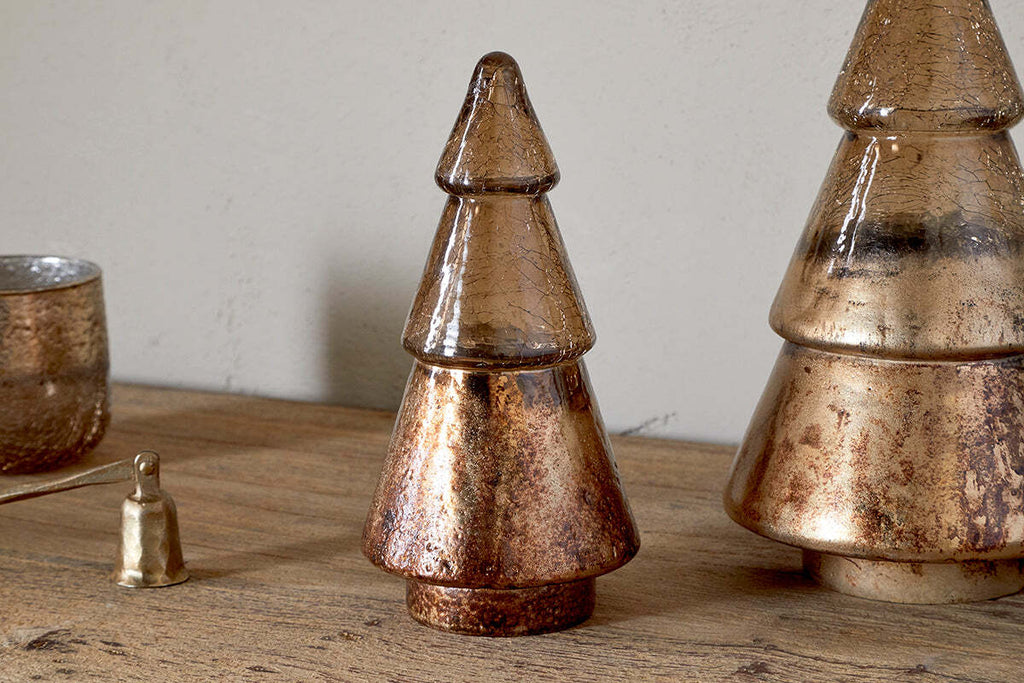 Arbre en verre Konara - Craquelé doré